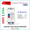 MCCB DC 2P 250A 600V Molded Case Circuit Breaker Panel Surya PLTS